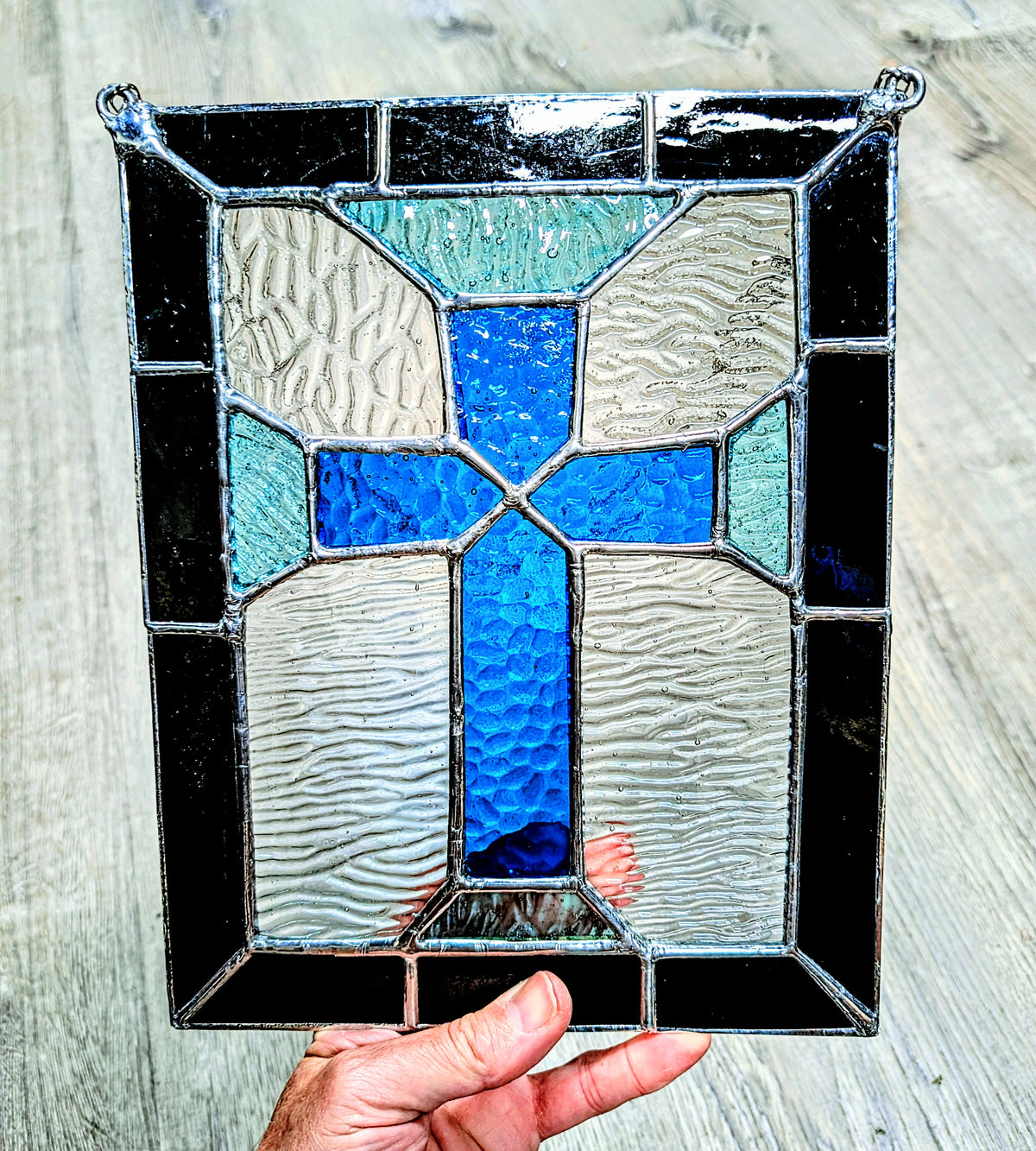 Stained Glass Cross Panel (9W x 11H)