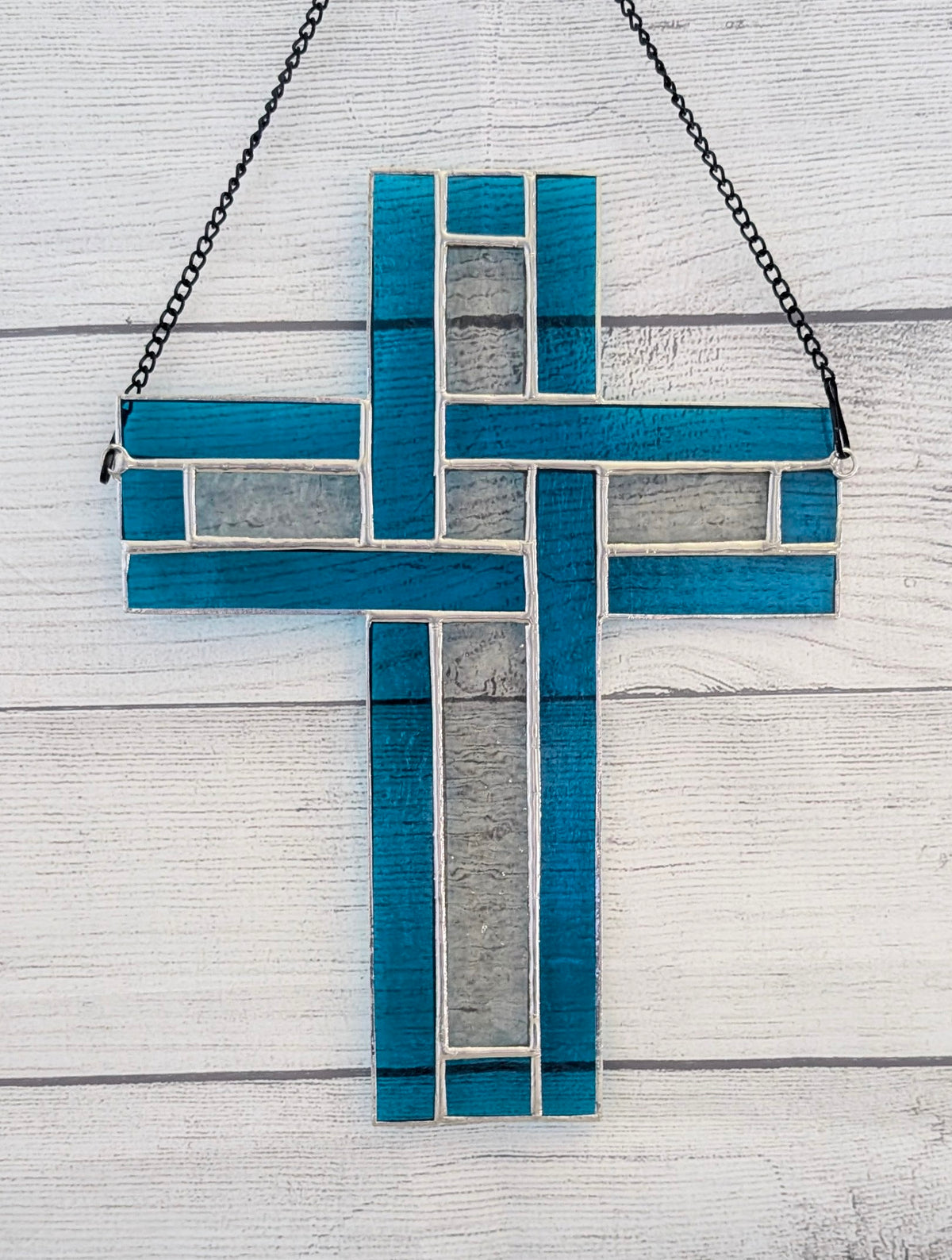 Modern Stained Glass Celtic Cross (9W x 11H)