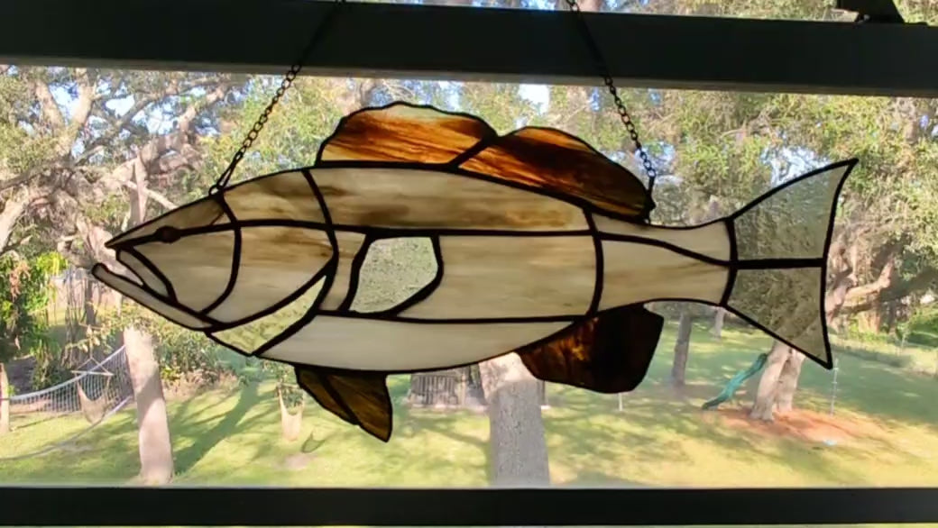 Stained Glass Gag Grouper Suncatcher, Saltwater Sportfishing Home Decor, Coastal Window Hanging, Fishing Gift (Copy)