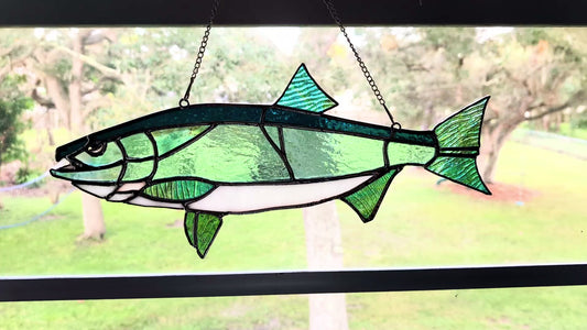 Stained Glass Coho Salmon (18W x 8H)