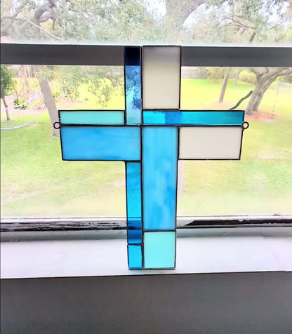 Stained Glass Geometric Cross - Large (10Wx12H) (Copy)