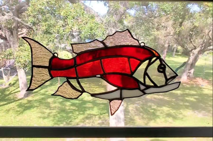 Stained Glass Red Snapper (12W x 6H)