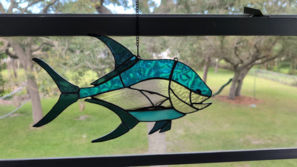 Stained Glass Florida Pompano (14W x 8H)