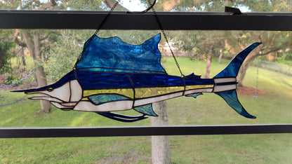 Stained Glass Sailfish (25W x 10H)