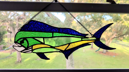 Stained Glass Mahi Mahi - Medium (17W x 8H)