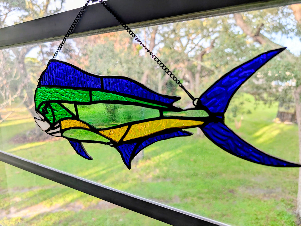 Stained Glass Mahi Mahi - Medium (17W x 8H)