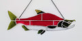 Stained Glass Sockeye Salmon Suncatcher – Vibrant River Fish Wall Art & Lake House Decor, Freshwater Sportfishing Gift (18Wx7H)