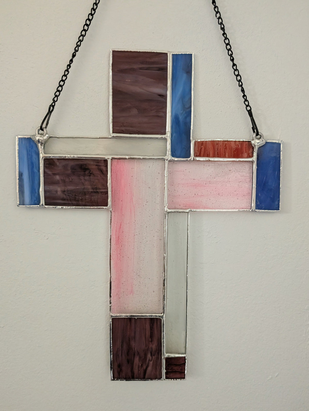 Stained Glass Geometric Cross - Large (10Wx12H)