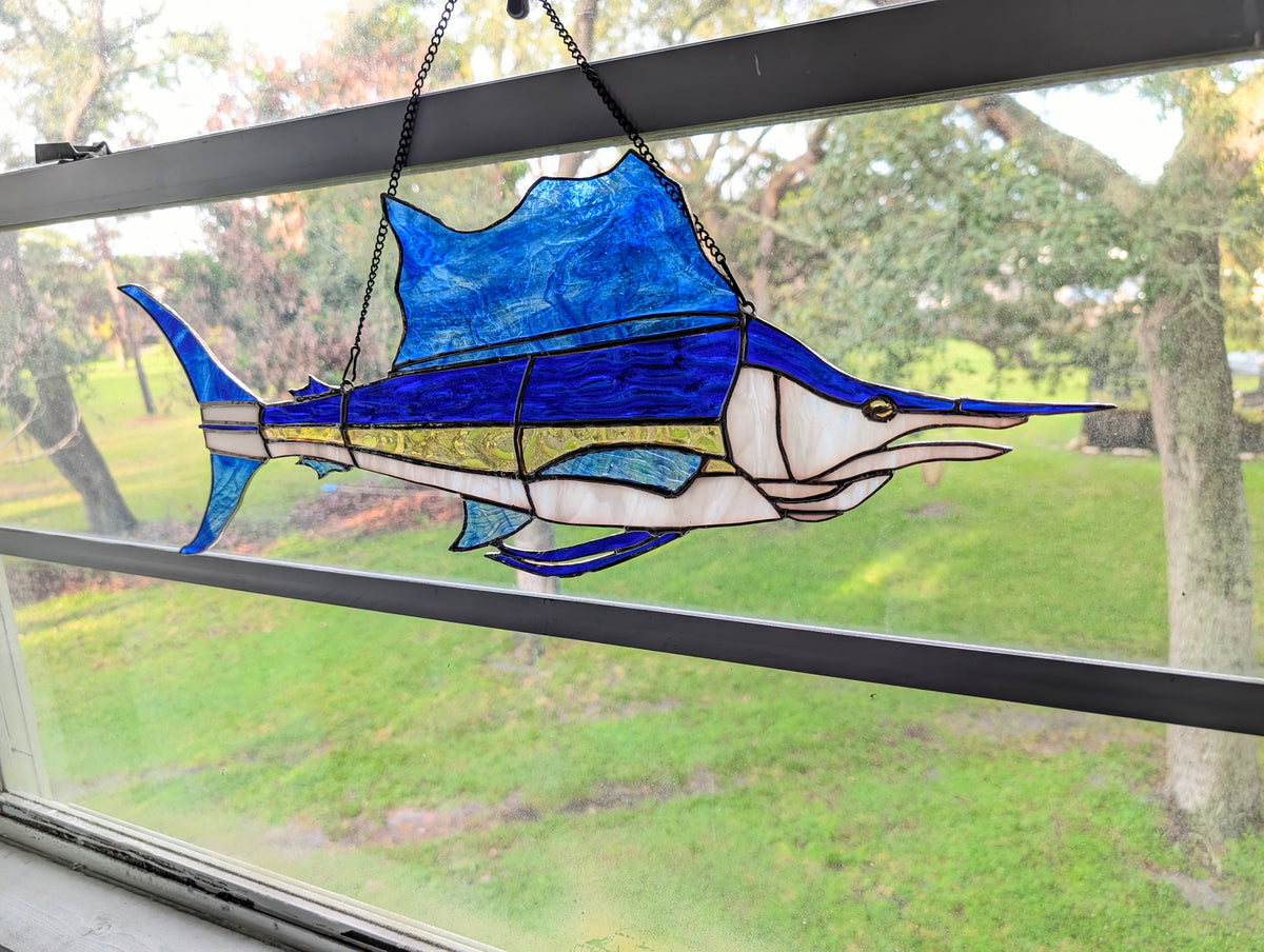 Stained Glass Sailfish (25W x 10H)