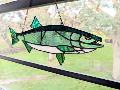 Stained Glass Coho Salmon (18W x 8H)