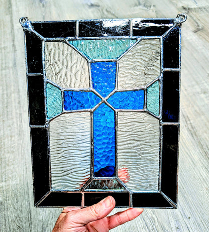 Stained Glass Cross Panel (9W x 11H)