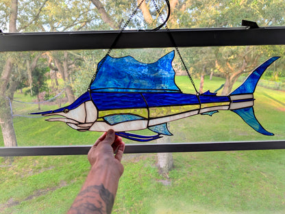 Stained Glass Sailfish (25W x 10H)