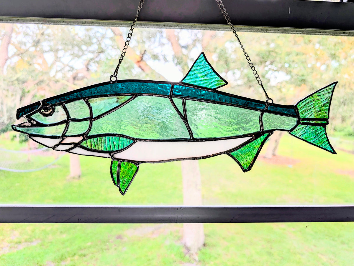 Stained Glass Coho Salmon (18W x 8H)
