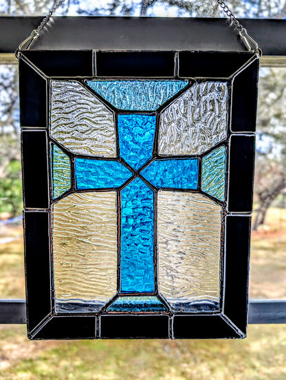 Stained Glass Cross Panel (9W x 11H)