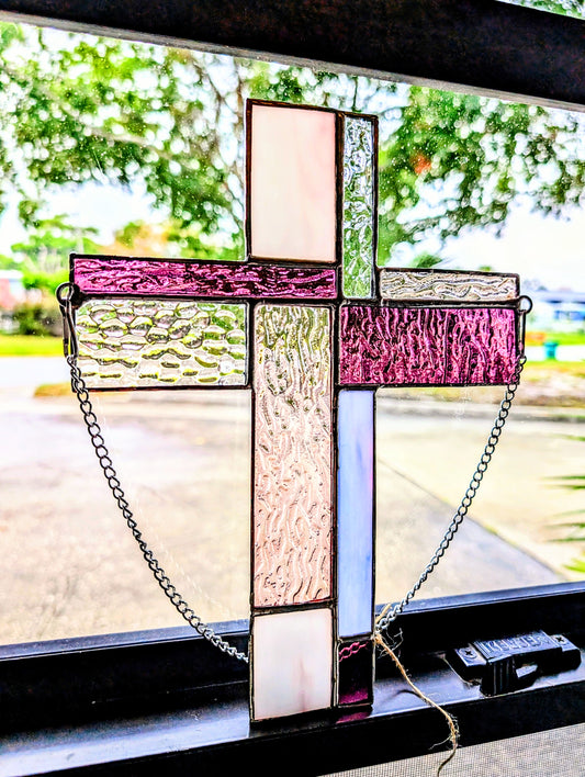 Stained Glass Cross - Medium (8Wx10H)