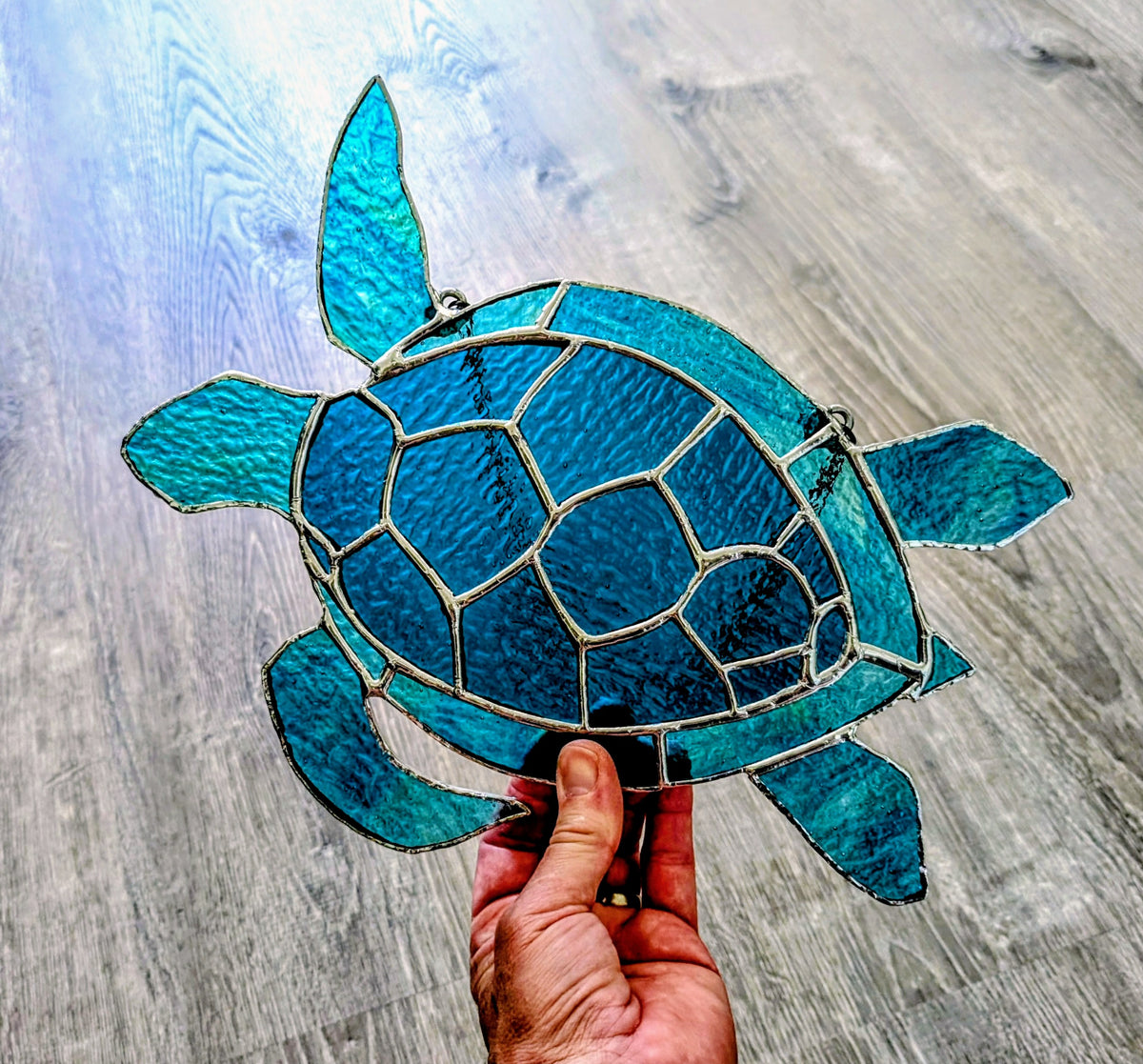 Stained Glass Sea Turtle (12W by 10H)