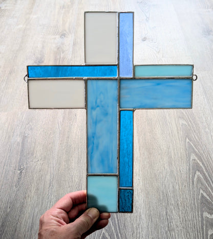 Stained Glass Geometric Cross - Large (10Wx12H) (Copy)
