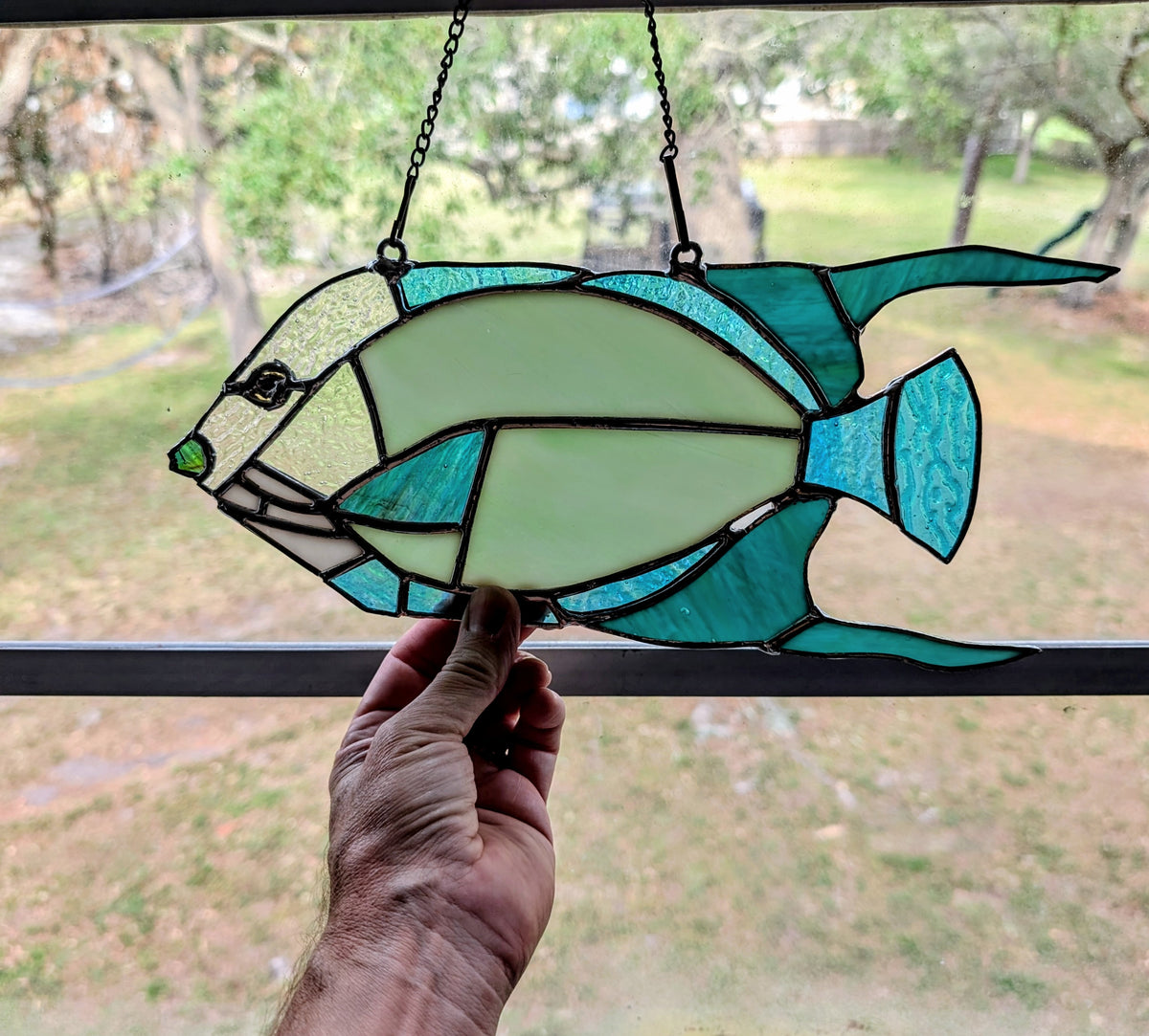 Stained Glass Queen Angel Fish (13W x 6H)