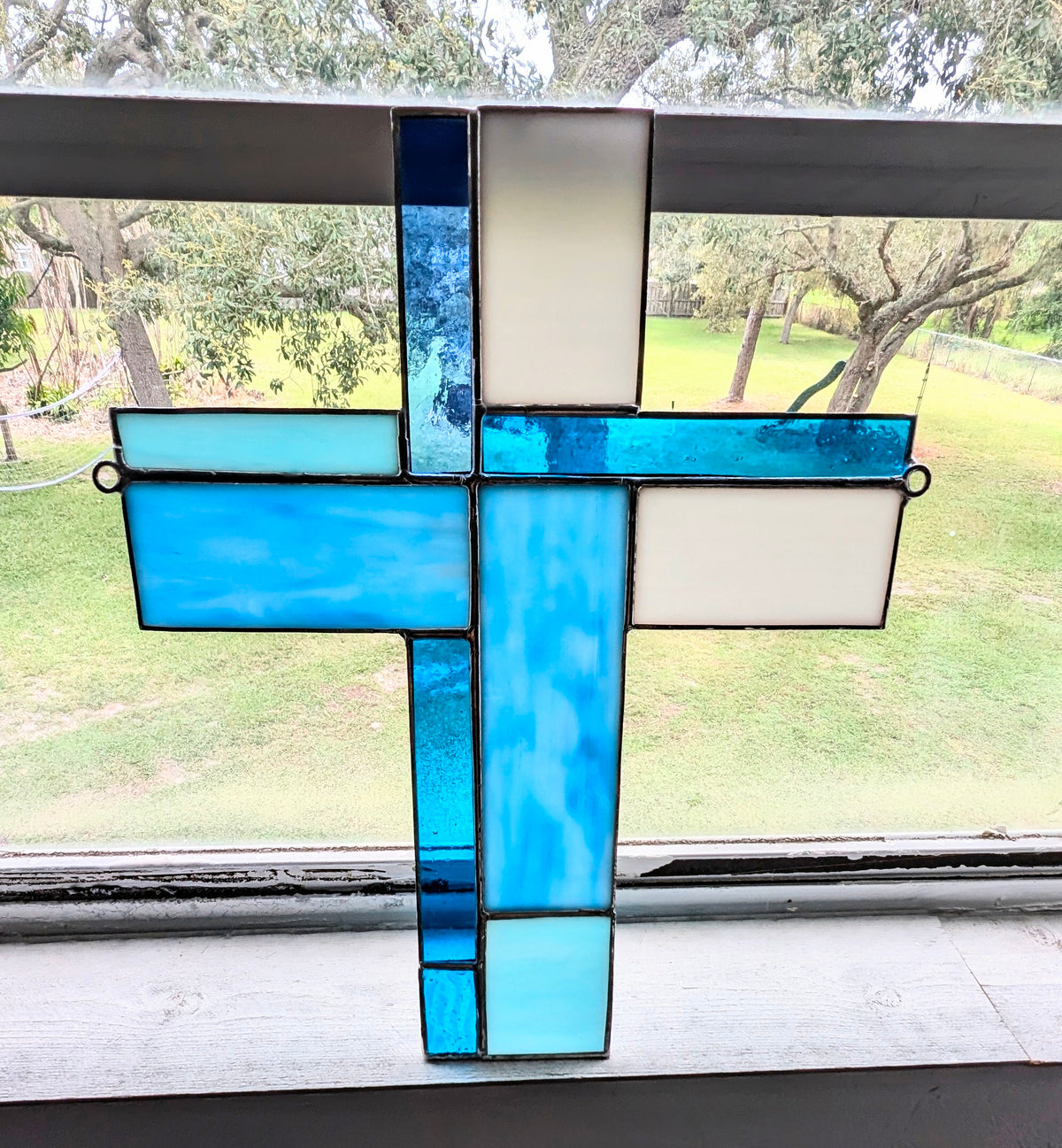 Stained Glass Geometric Cross - Large (10Wx12H) (Copy)