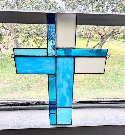 Stained Glass Geometric Cross - Large (10Wx12H) (Copy)