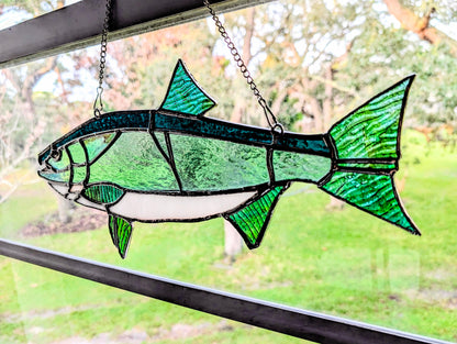 Stained Glass Coho Salmon (18W x 8H)