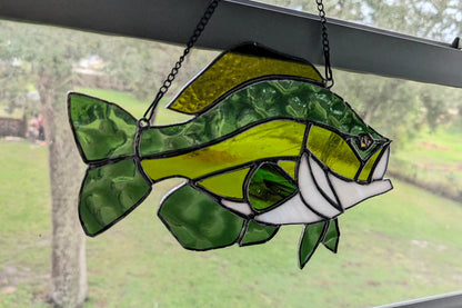 Stained Glass Crappie Fish (12W x 8H)
