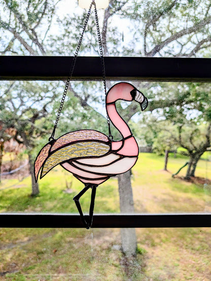 Stained Glass Flamingo (9W x 10H)