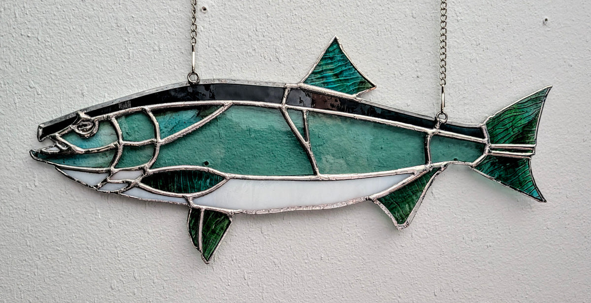 Stained Glass Coho Salmon (18W x 8H)