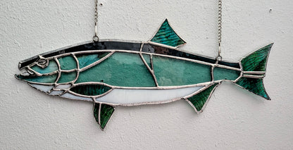Stained Glass Coho Salmon (18W x 8H)
