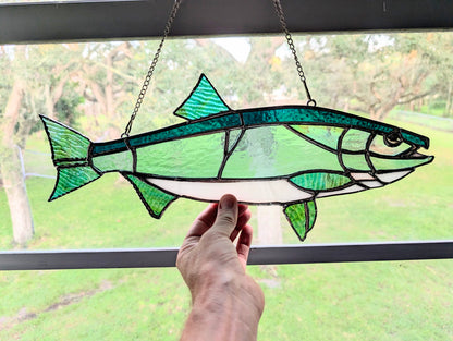 Stained Glass Coho Salmon (18W x 8H)