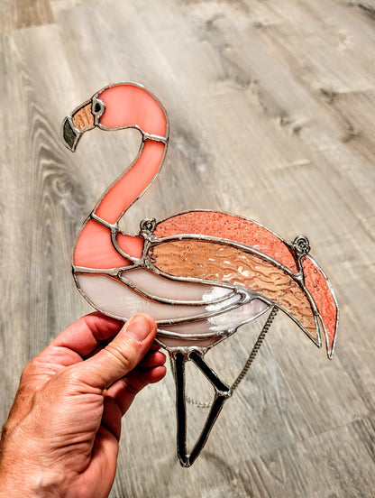 Stained Glass Flamingo (9W x 10H)