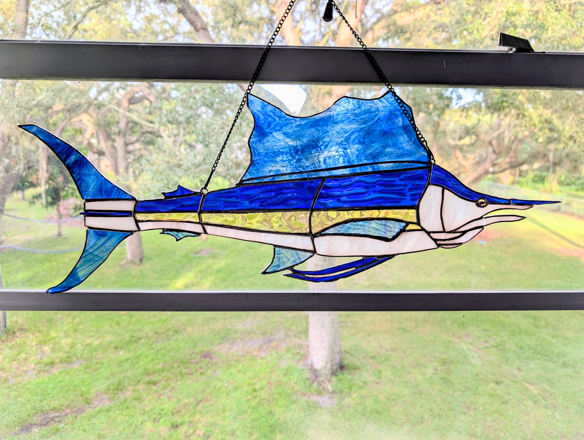 Stained Glass Sailfish (25W x 10H)