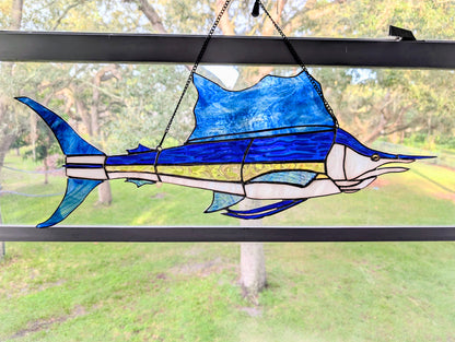 Stained Glass Sailfish (25W x 10H)