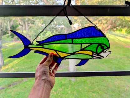 Stained Glass Mahi Mahi - Medium (17W x 8H)
