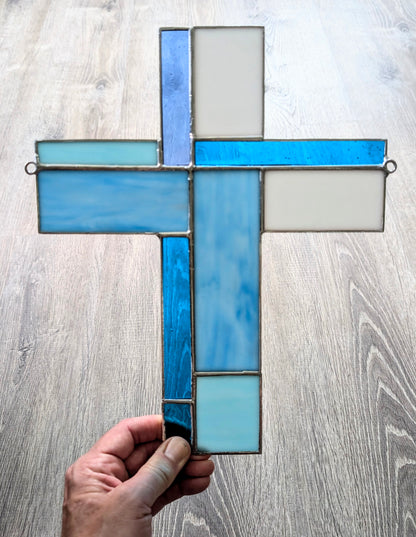 Stained Glass Geometric Cross - Large (10Wx12H) (Copy)