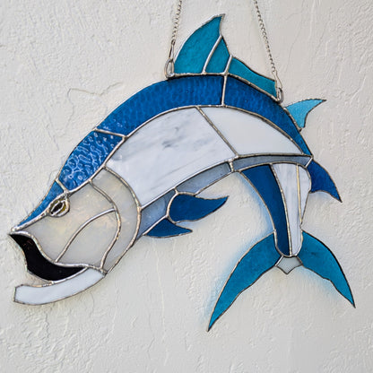 Large Stained Glass Tarpon (18W by 14H)