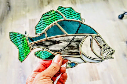 Stained Glass Crappie Fish (8.5W x 5H)