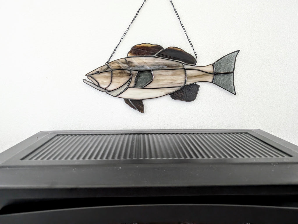 Stained Glass Gag Grouper Suncatcher, Saltwater Sportfishing Home Decor, Coastal Window Hanging, Fishing Gift (Copy)