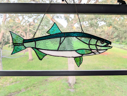Stained Glass Coho Salmon (18W x 8H)
