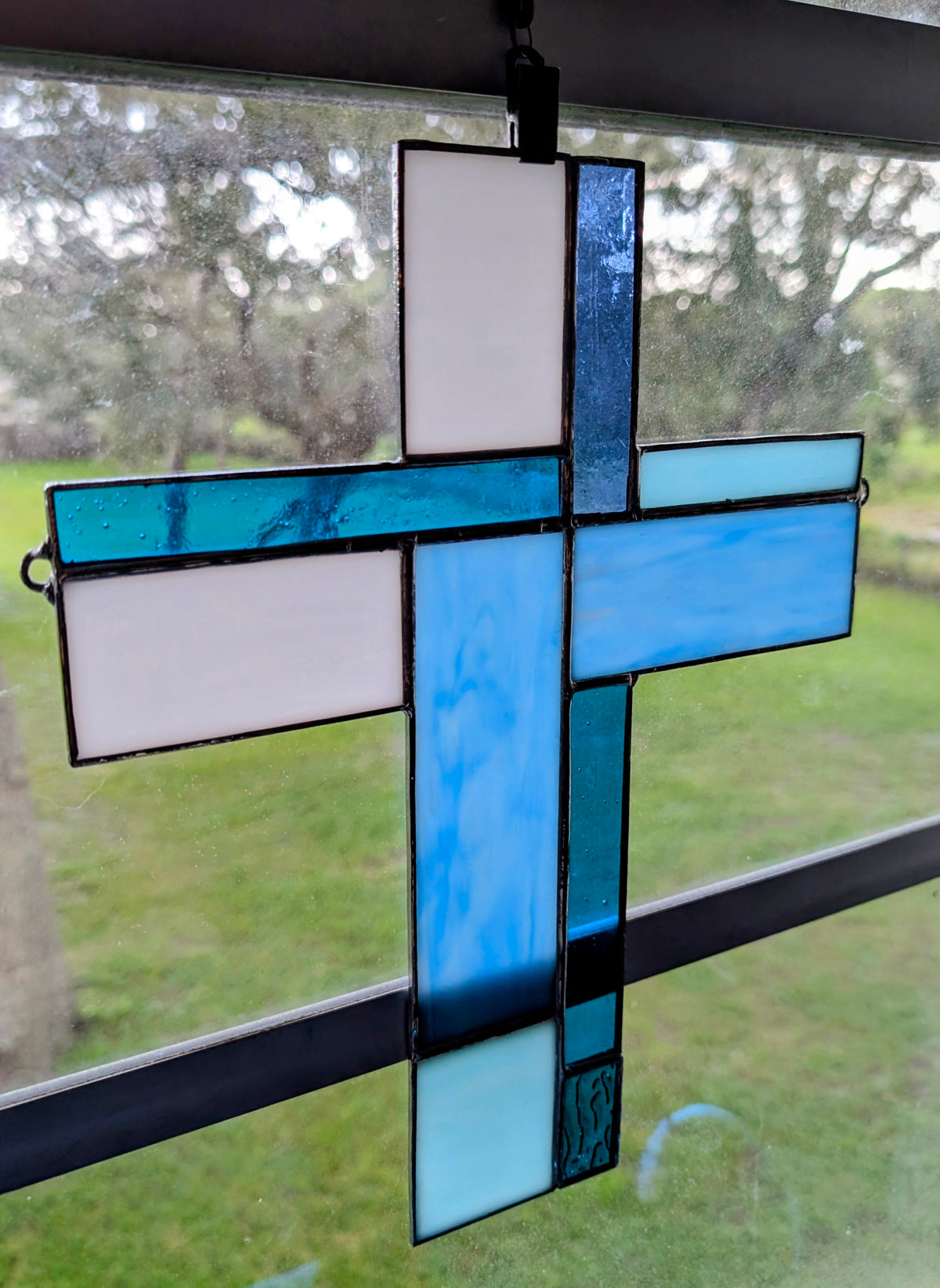 Stained Glass Geometric Cross - Large (10Wx12H) (Copy)