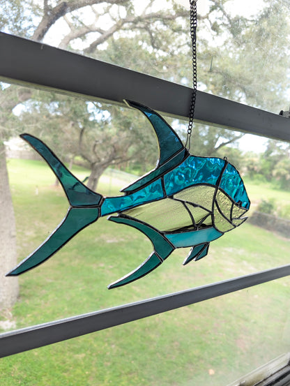 Stained Glass Florida Pompano (14W x 8H)