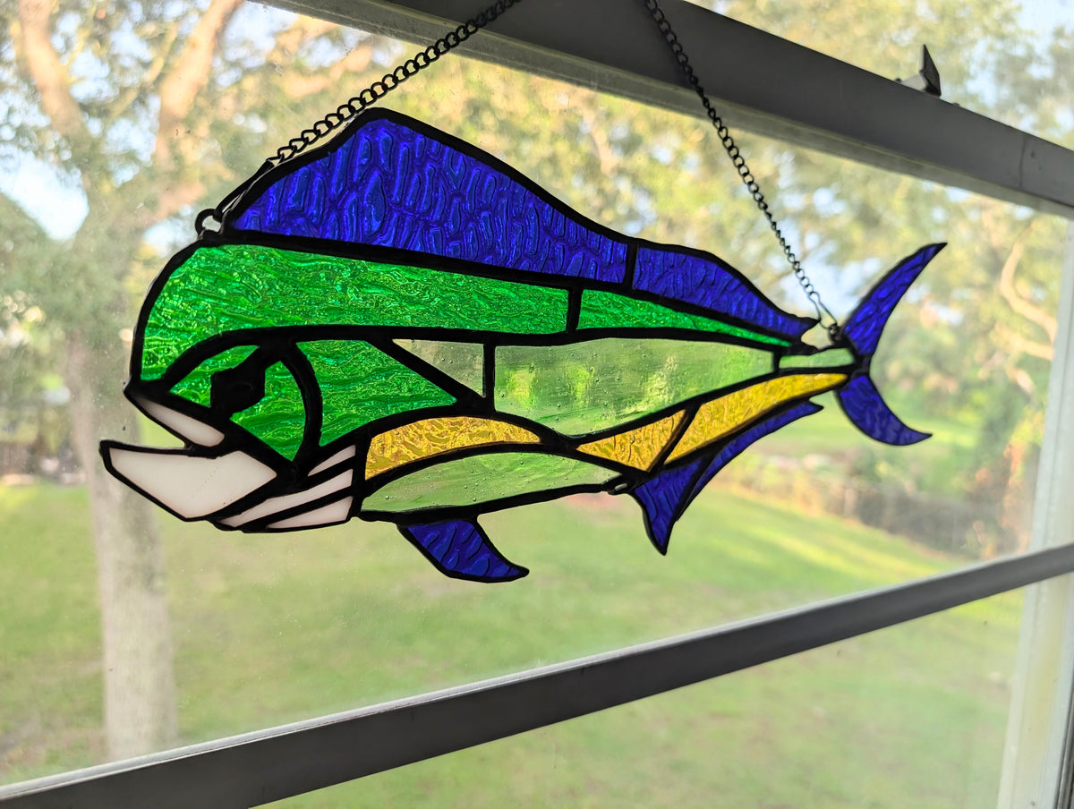 Stained Glass Mahi Mahi - Medium (17W x 8H)