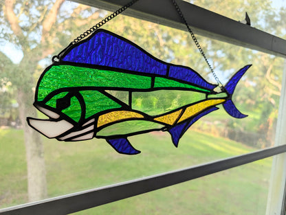 Stained Glass Mahi Mahi - Medium (17W x 8H)