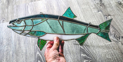 Stained Glass Coho Salmon (18W x 8H)