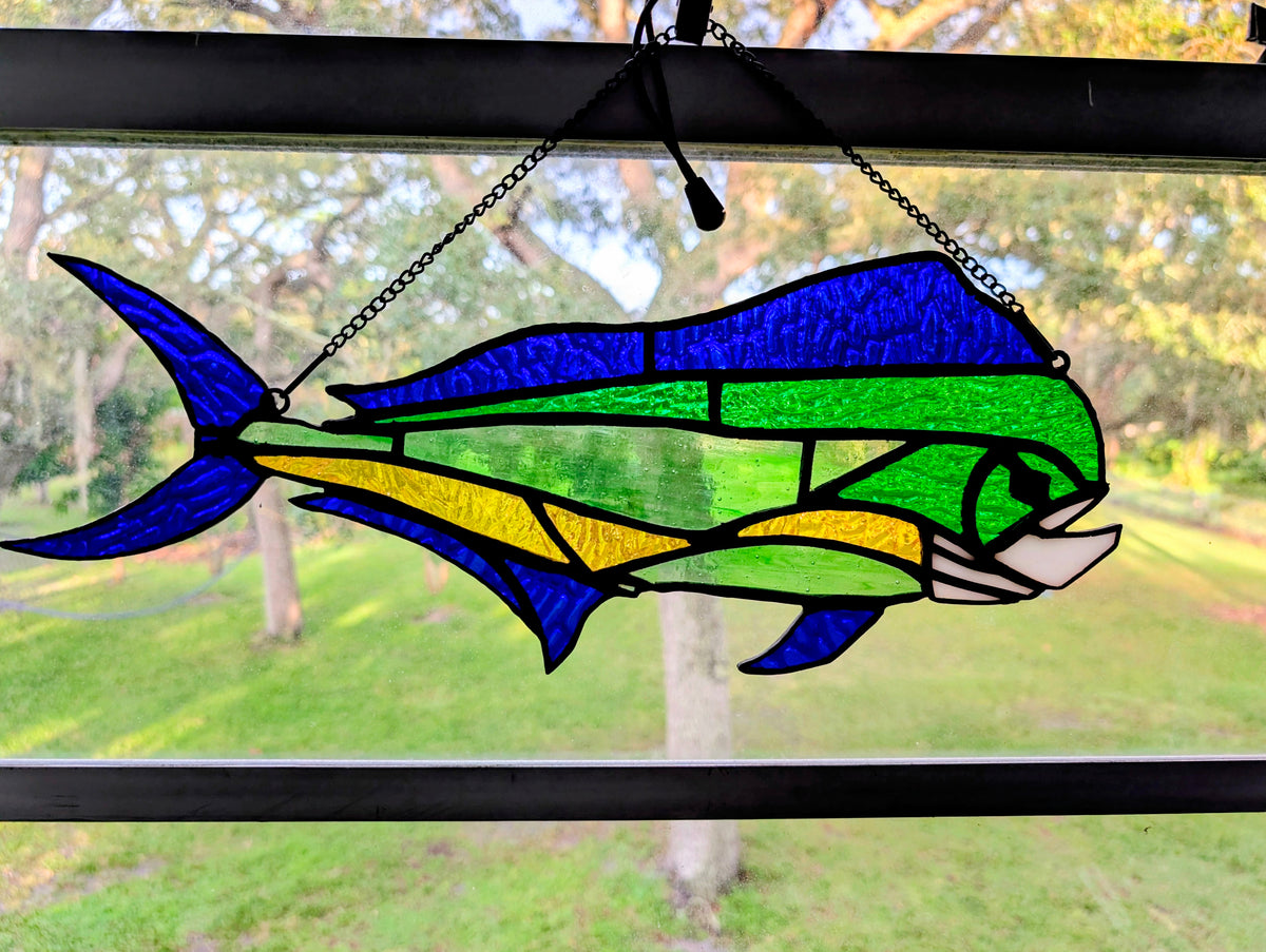 Stained Glass Mahi Mahi - Medium (17W x 8H)