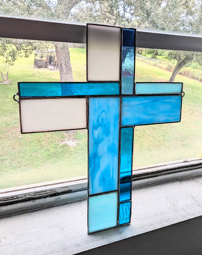 Stained Glass Geometric Cross - Large (10Wx12H) (Copy)