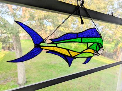 Stained Glass Mahi Mahi - Medium (17W x 8H)