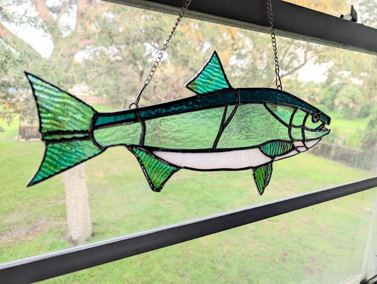 Stained Glass Coho Salmon (18W x 8H)