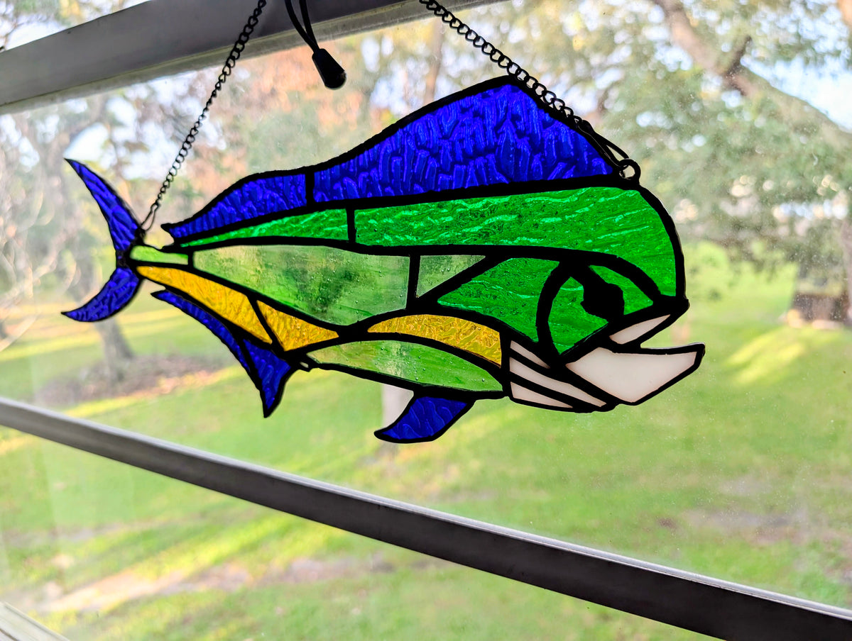 Stained Glass Mahi Mahi - Medium (17W x 8H)