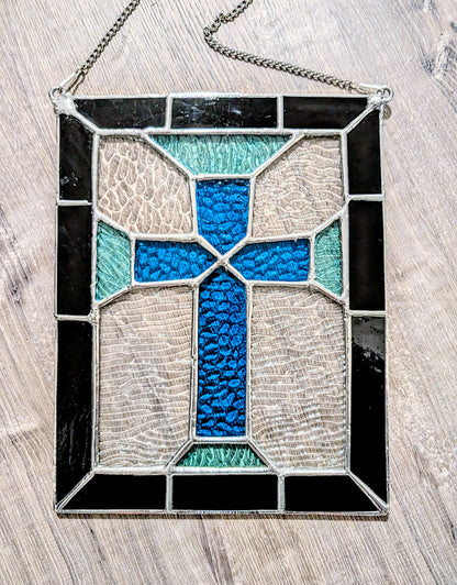 Stained Glass Cross Panel (9W x 11H)